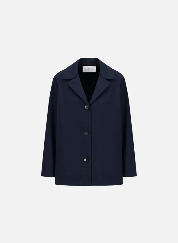 Overshirt diagonal crafted with Loro Piana fabric made by Harris Wharf London
