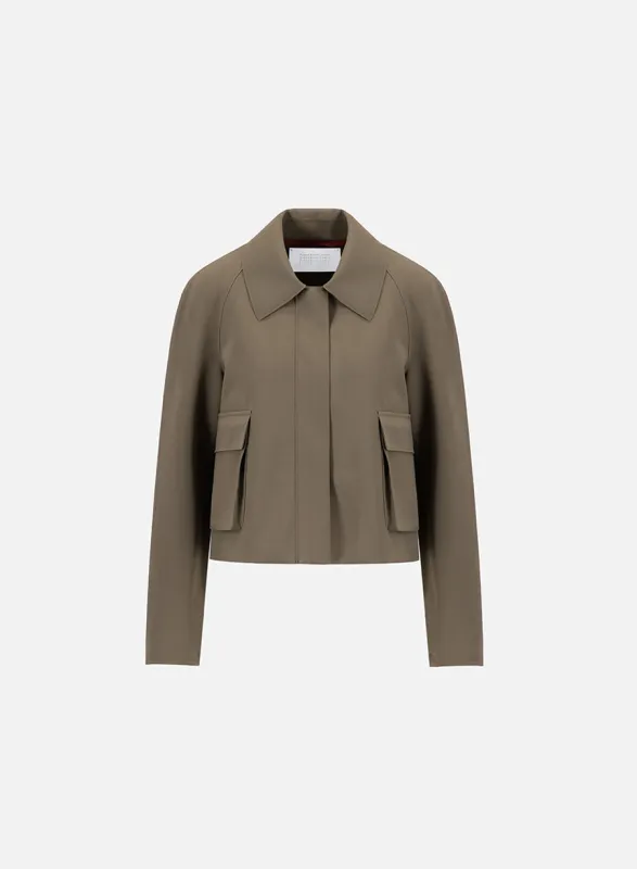 Cropped raglan jacket scuba sold by Harris Wharf London