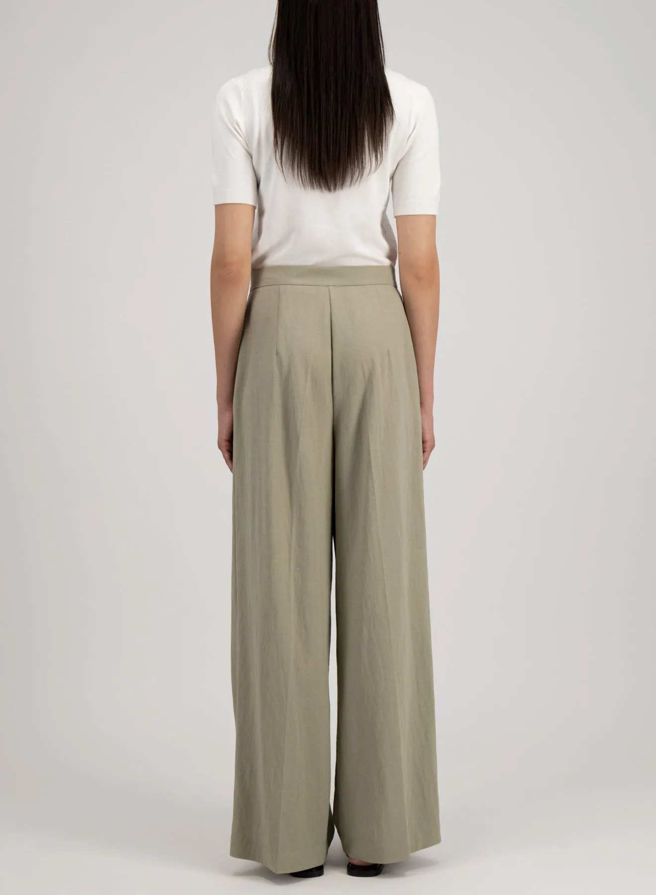 Oversized pleated trousers rayon sold by Harris Wharf London product image thumbnail 5