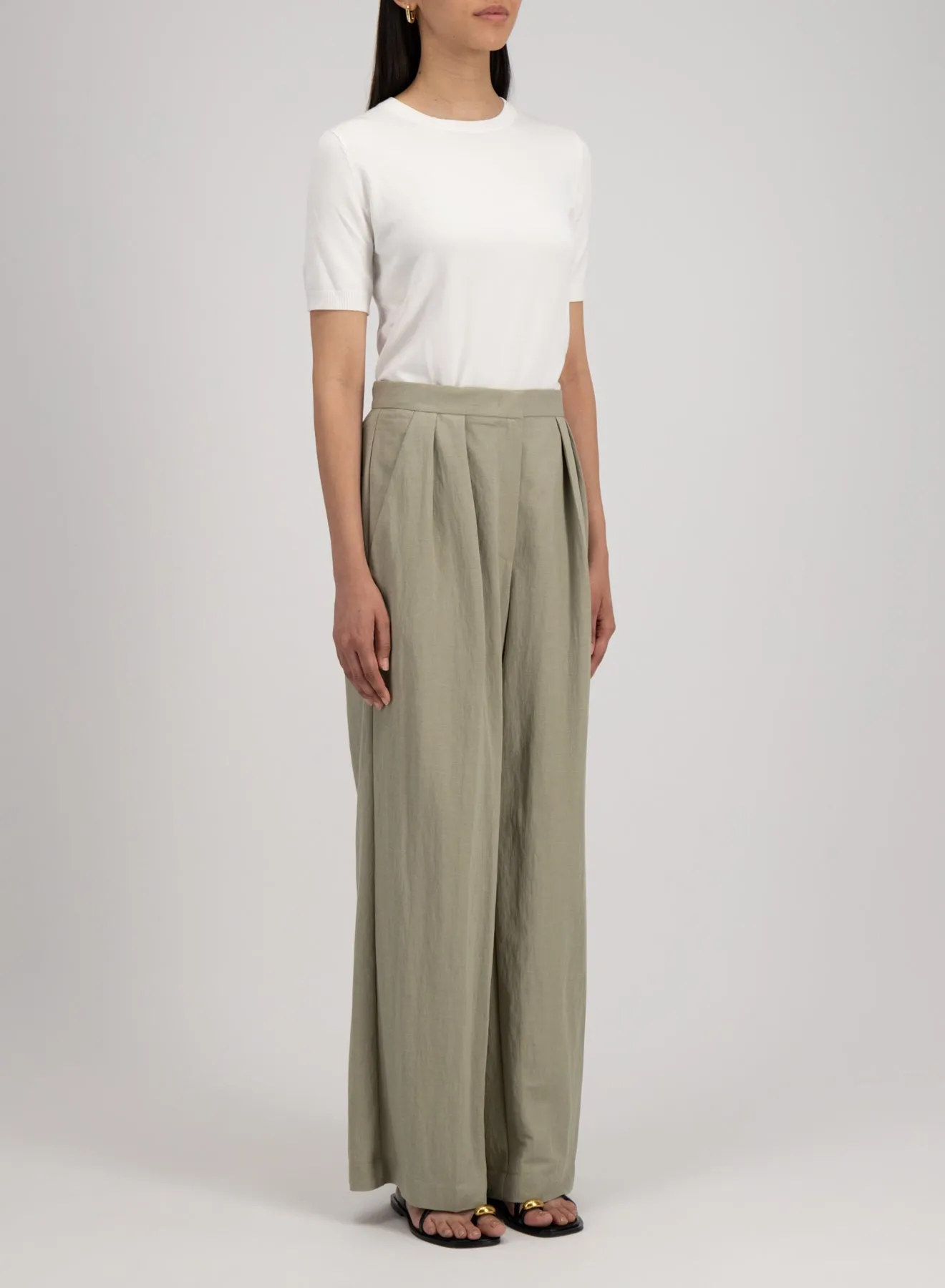 Oversized pleated trousers rayon sold by Harris Wharf London product image thumbnail 4