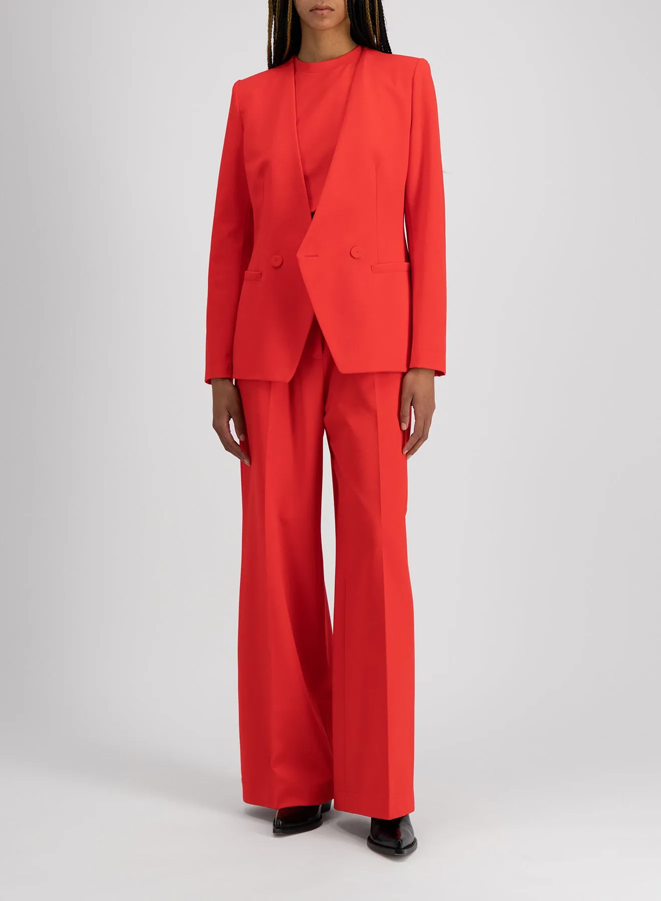 Pleated palazzo trousers techno viscose sold by Harris Wharf London product image thumbnail 2