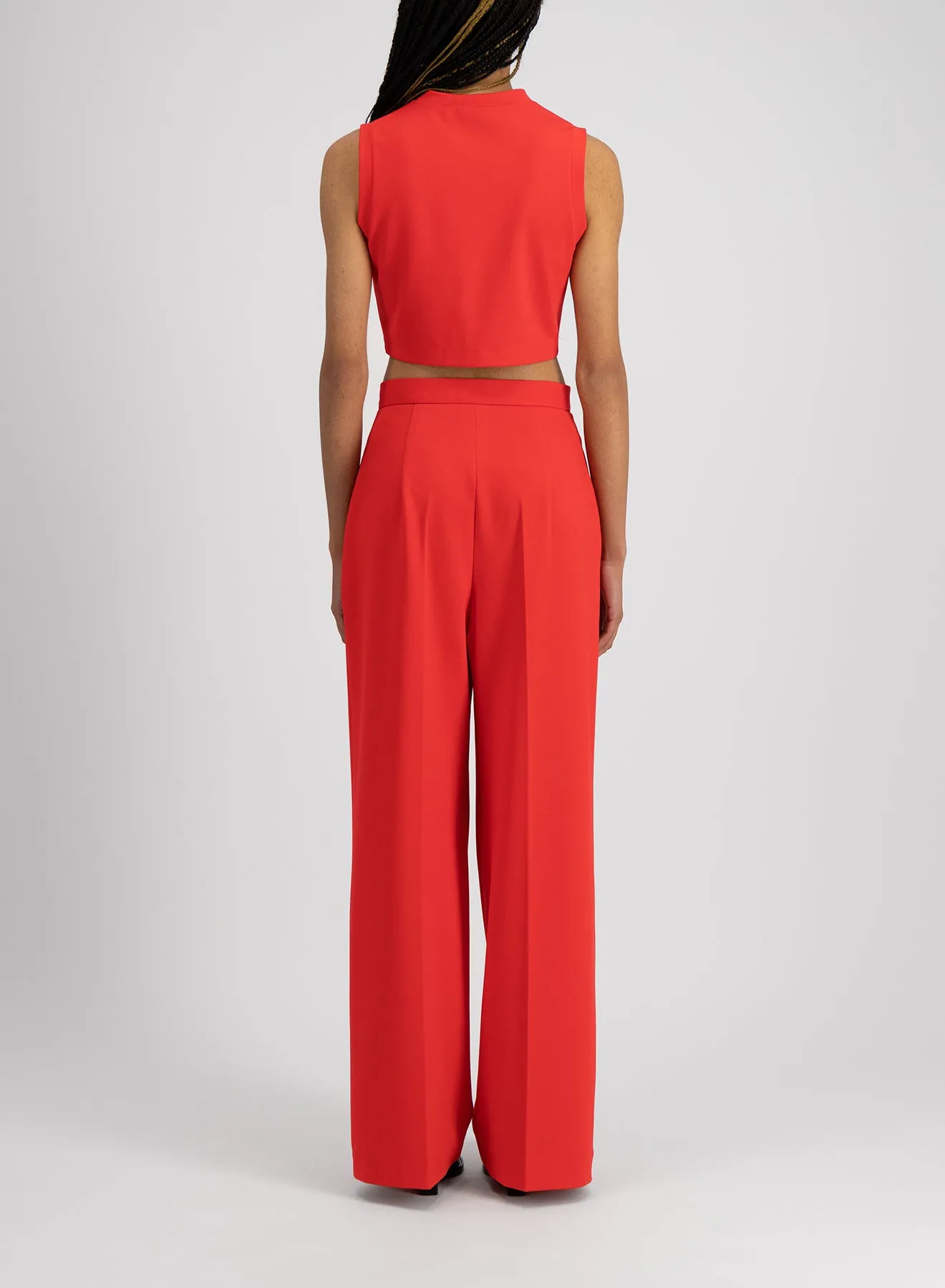 Pleated palazzo trousers techno viscose sold by Harris Wharf London product image thumbnail 5