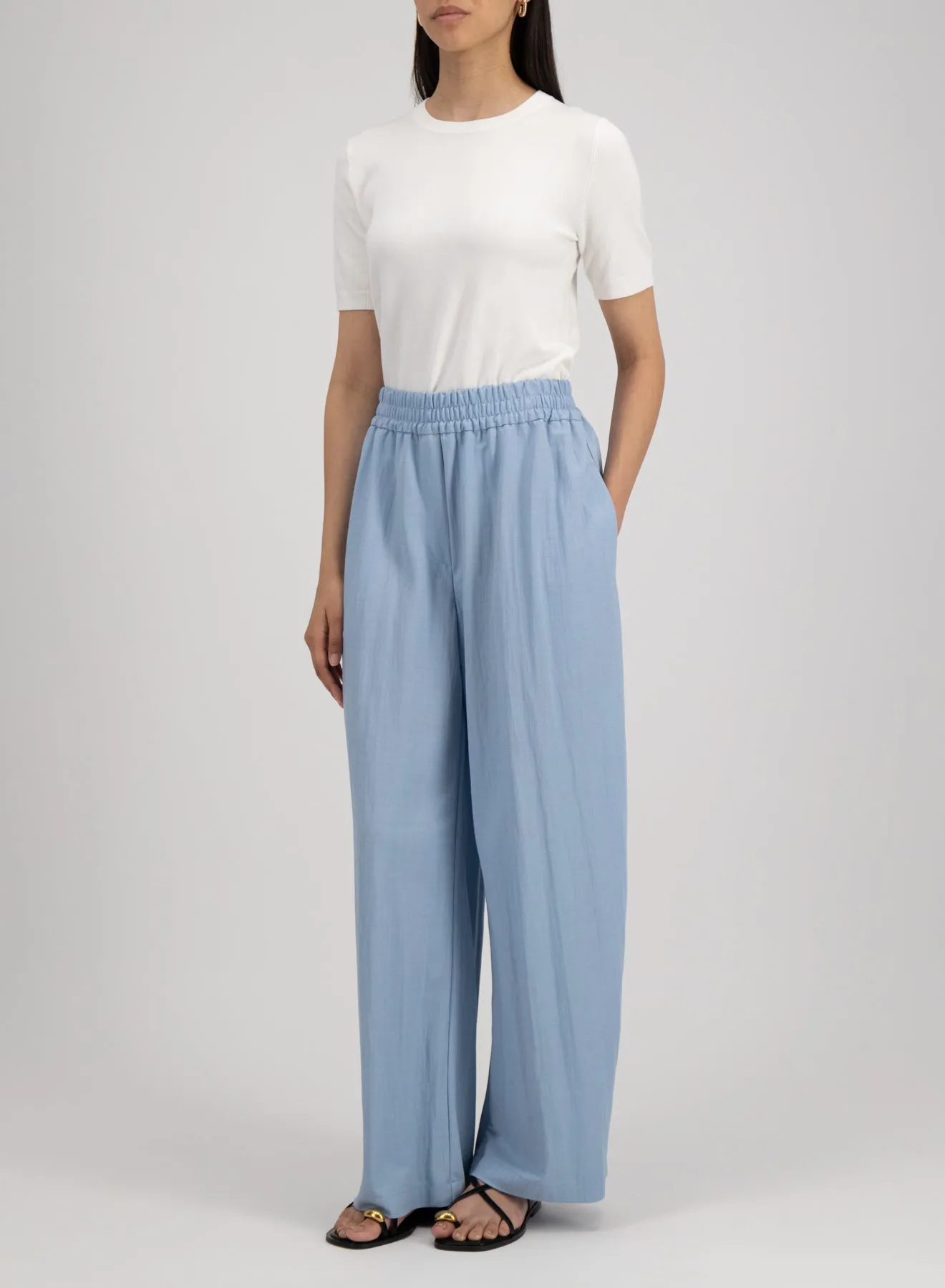 Palazzo jogging trousers rayon sold by Harris Wharf London product image thumbnail 3