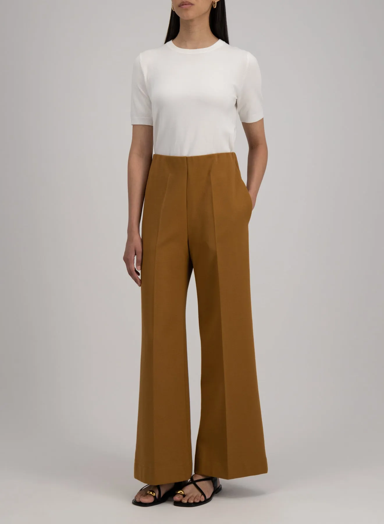 Flared trousers crafted with Loro Piana fabric sold by Harris Wharf London product image thumbnail 3