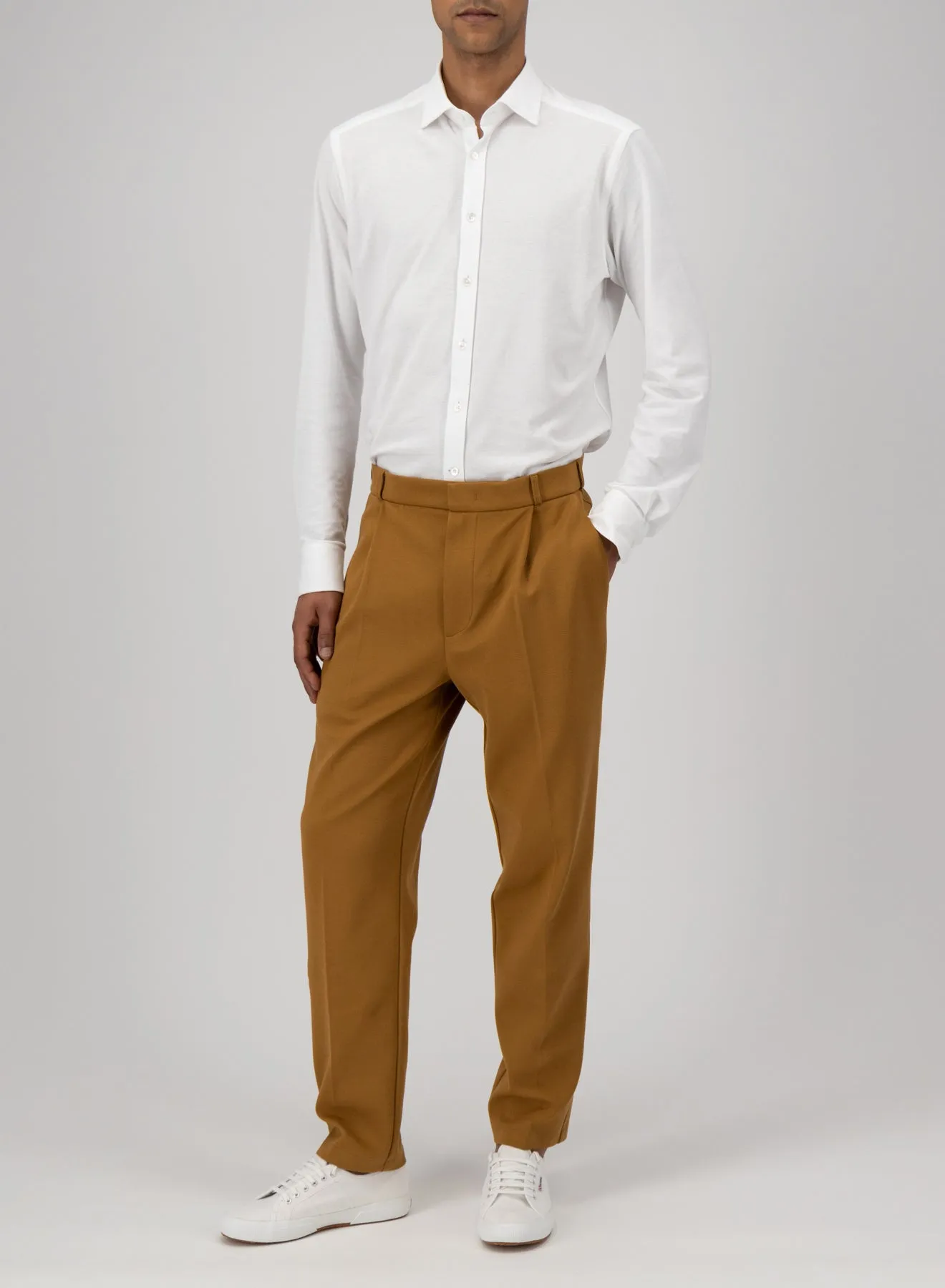 pleated trousers diagonal crafted with Loro Piana fabric sold by Harris Wharf London product image thumbnail 2