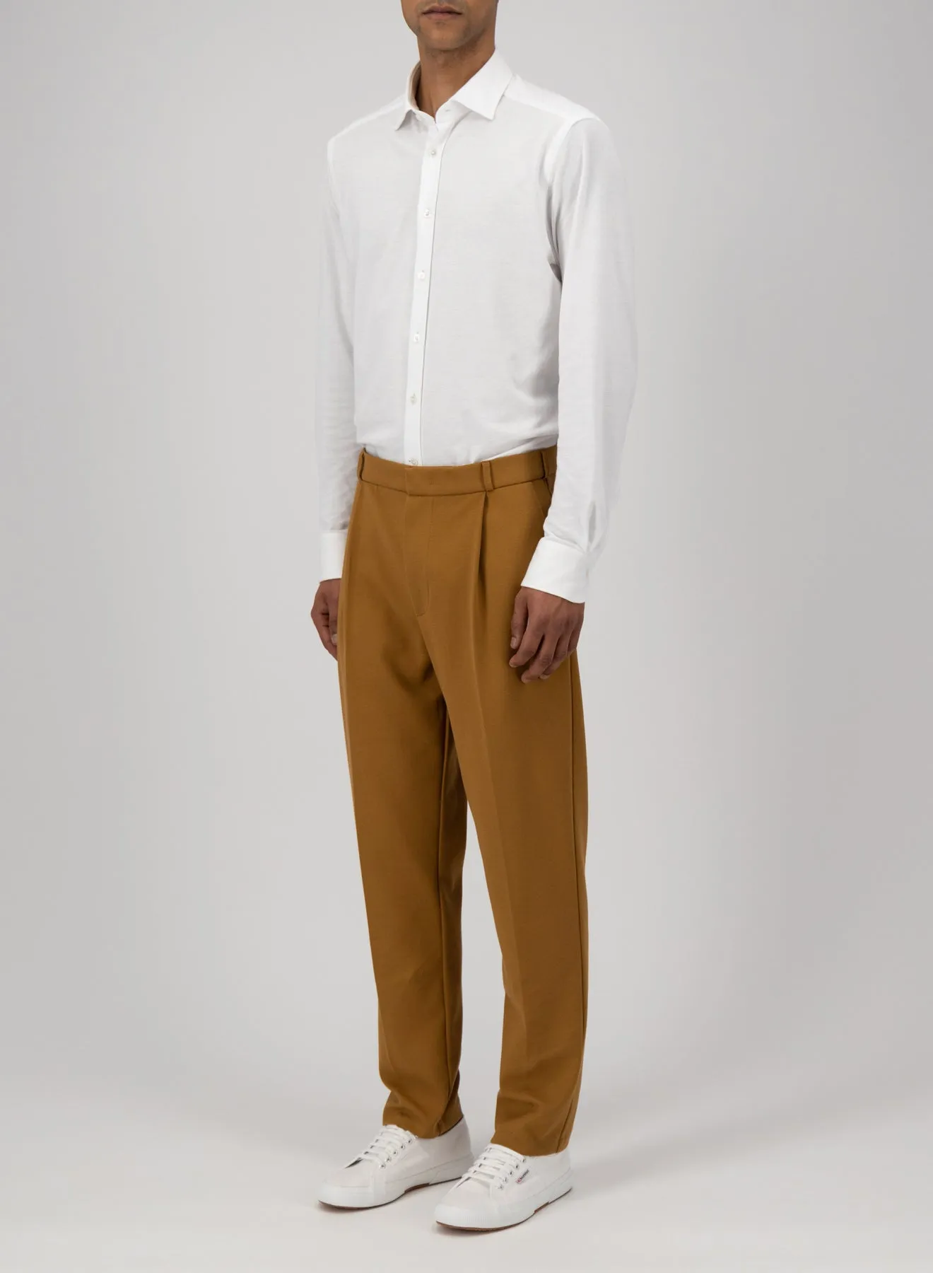 pleated trousers diagonal crafted with Loro Piana fabric sold by Harris Wharf London product image thumbnail 4