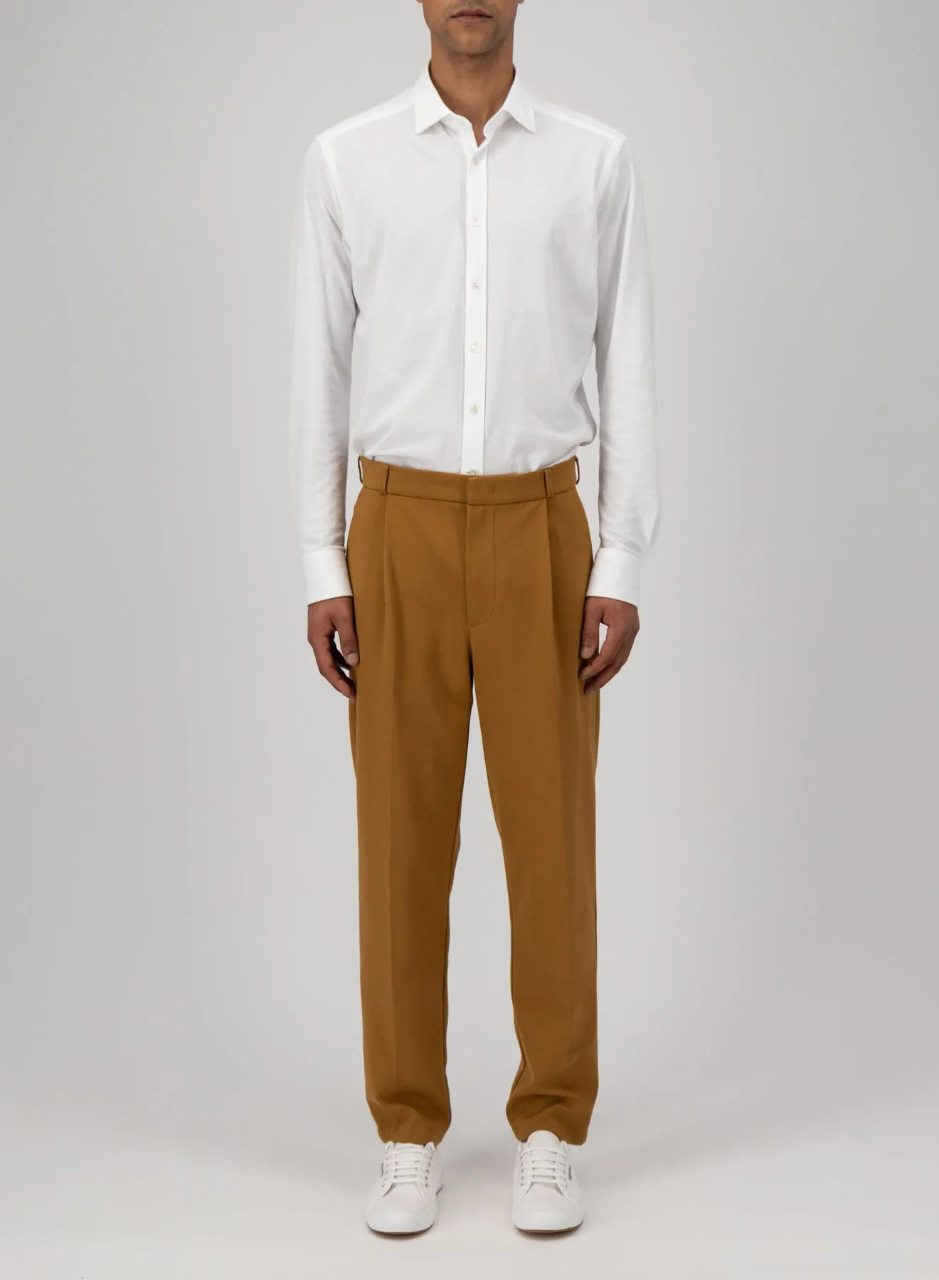 pleated trousers diagonal crafted with Loro Piana fabric sold by Harris Wharf London product image thumbnail 3