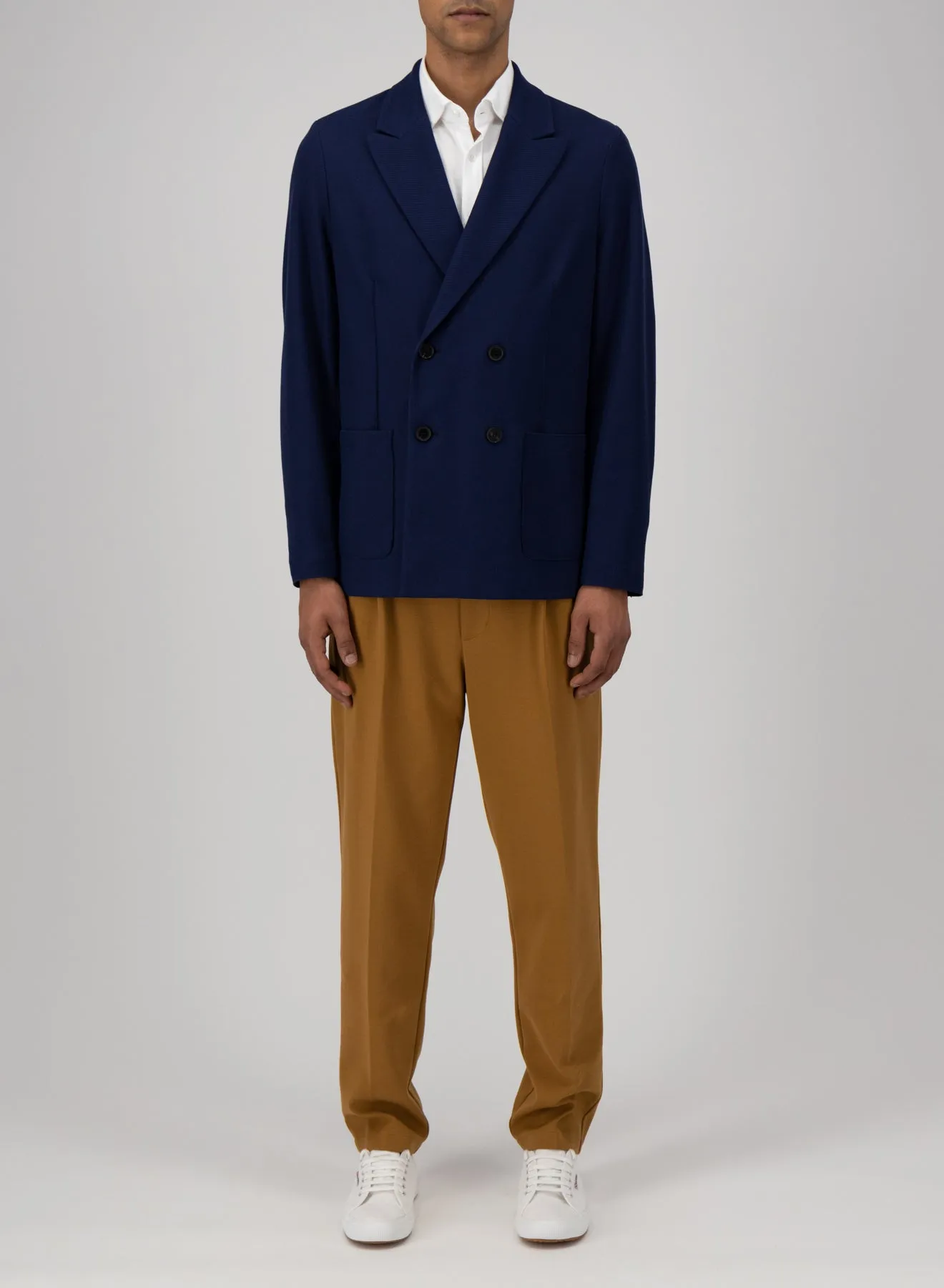 Peak lapel blazer honeycomb crafted with Loro Piana fabric sold by Harris Wharf London product image thumbnail 2