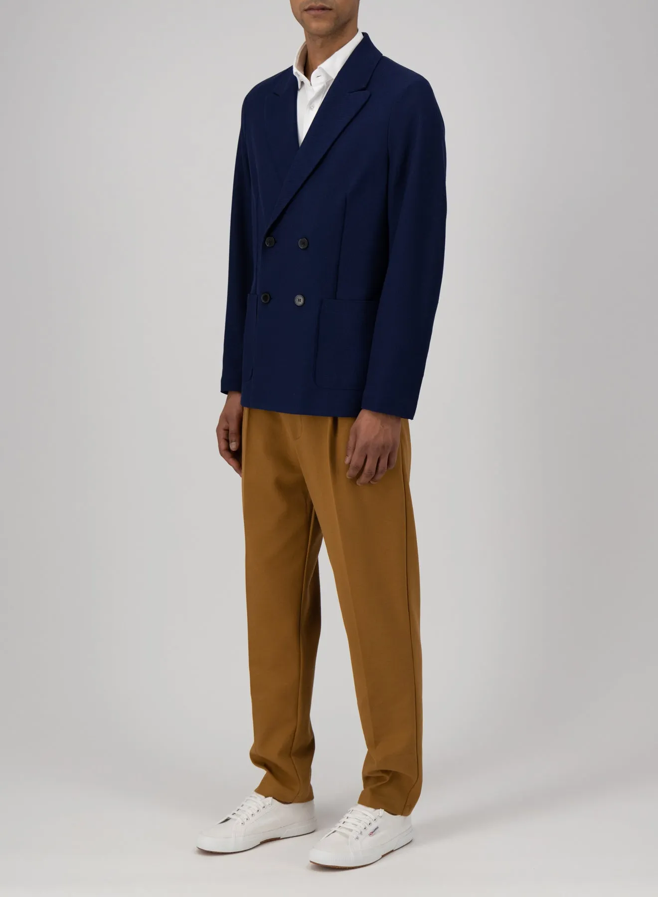 Peak lapel blazer honeycomb crafted with Loro Piana fabric sold by Harris Wharf London product image thumbnail 3