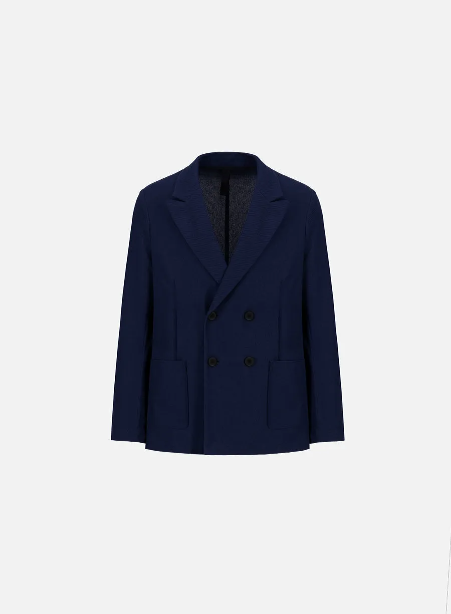 Peak lapel blazer honeycomb crafted with Loro Piana fabric sold by Harris Wharf London