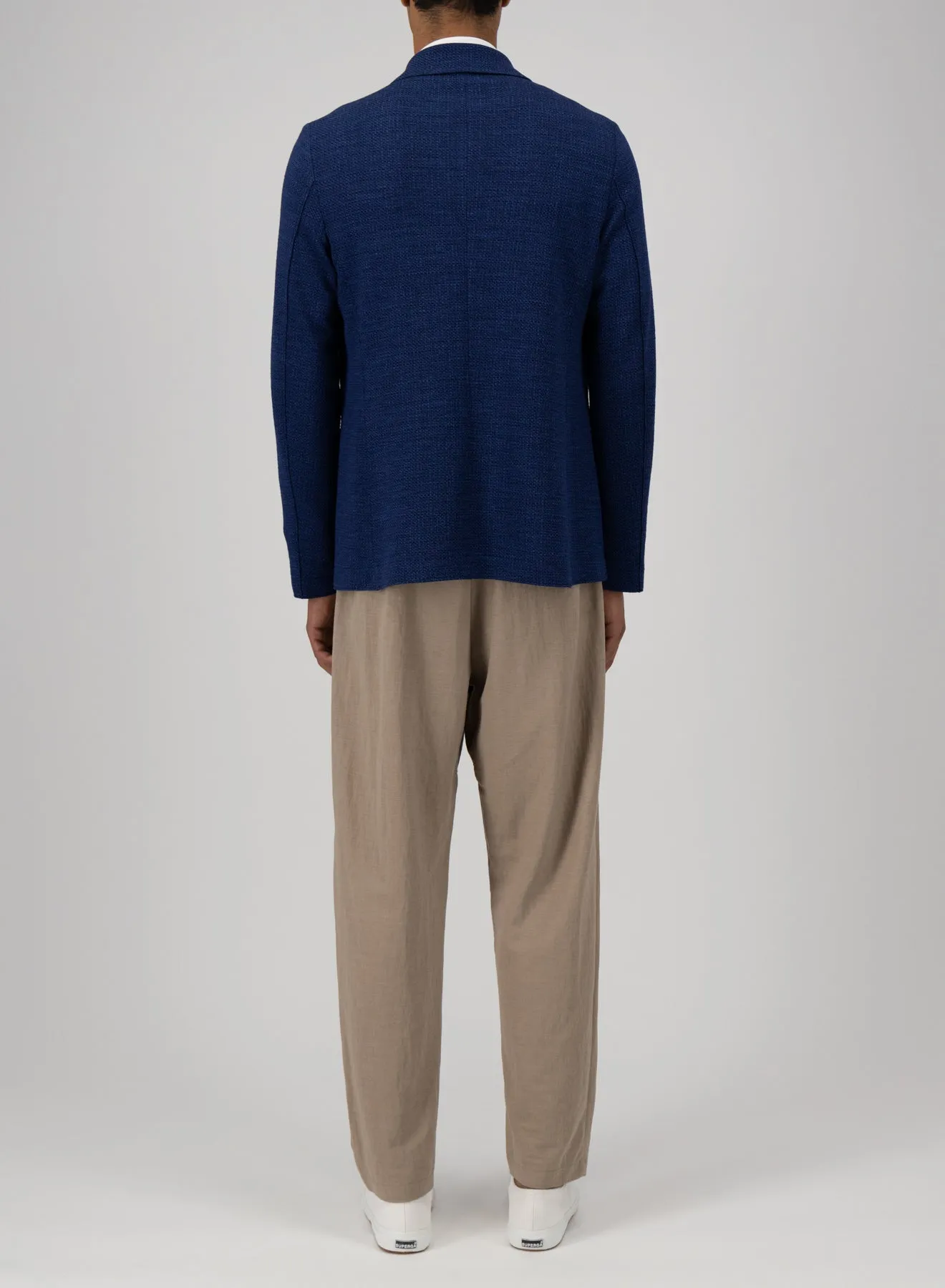 d.b. peak lapel blazer hopsack crafted with Loro Piana fabric sold by Harris Wharf London product image thumbnail 4