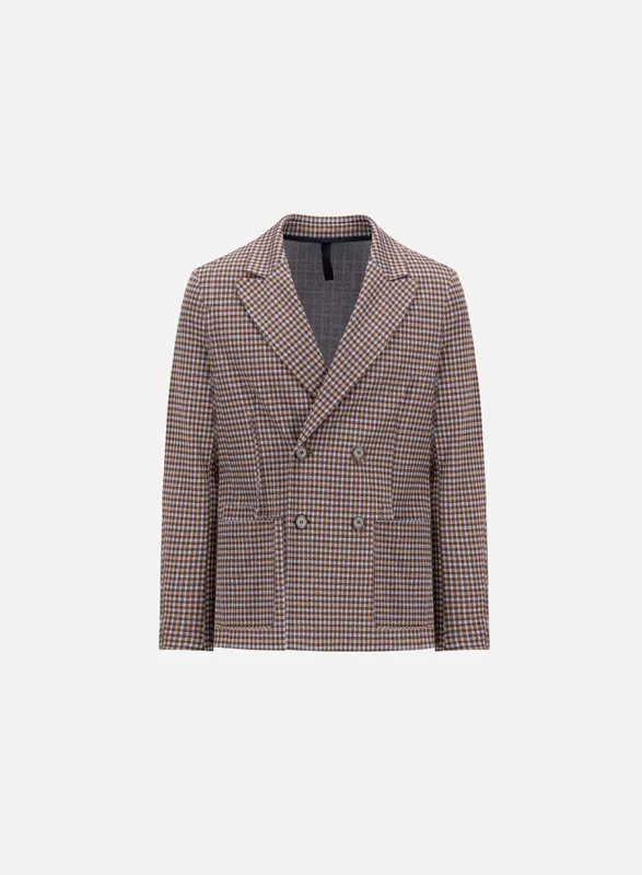 Peak lapel blazer tattersall made by Harris Wharf London