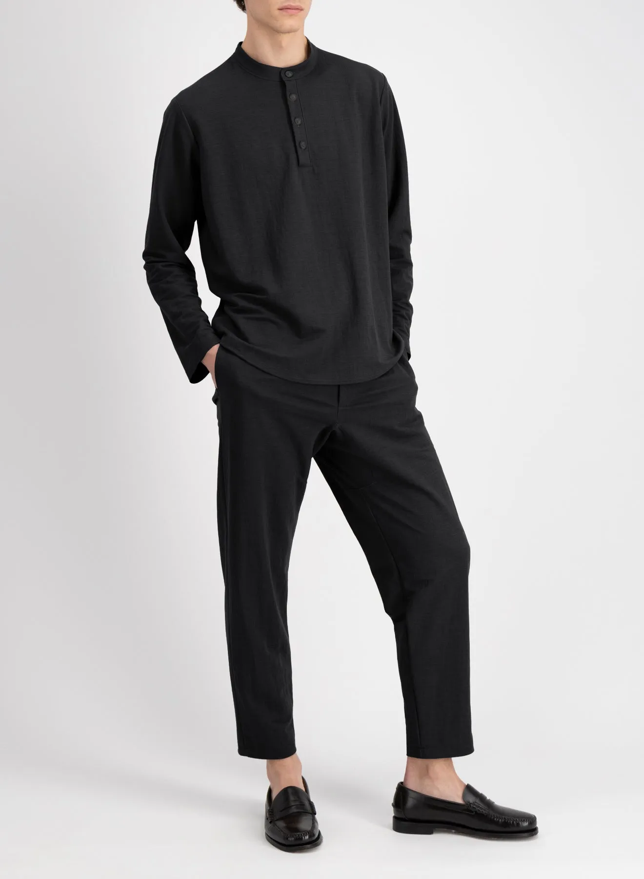 Henley shirt rayon sold by Harris Wharf London product image thumbnail 4