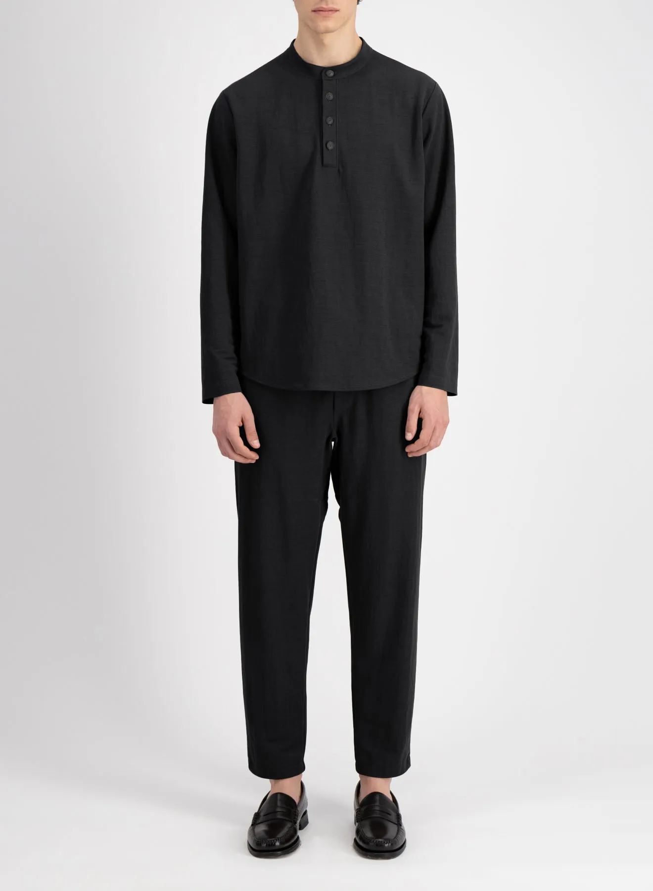 Henley shirt rayon sold by Harris Wharf London product image thumbnail 2