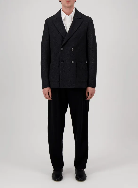 d.b. peak lapel blazer bicolour frisé made by Harris Wharf London