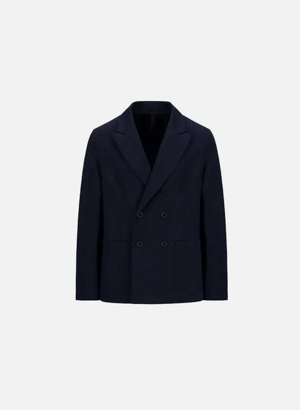 d.b. peak lapel blazer diagonal crafted with Loro Piana fabric sold by Harris Wharf London