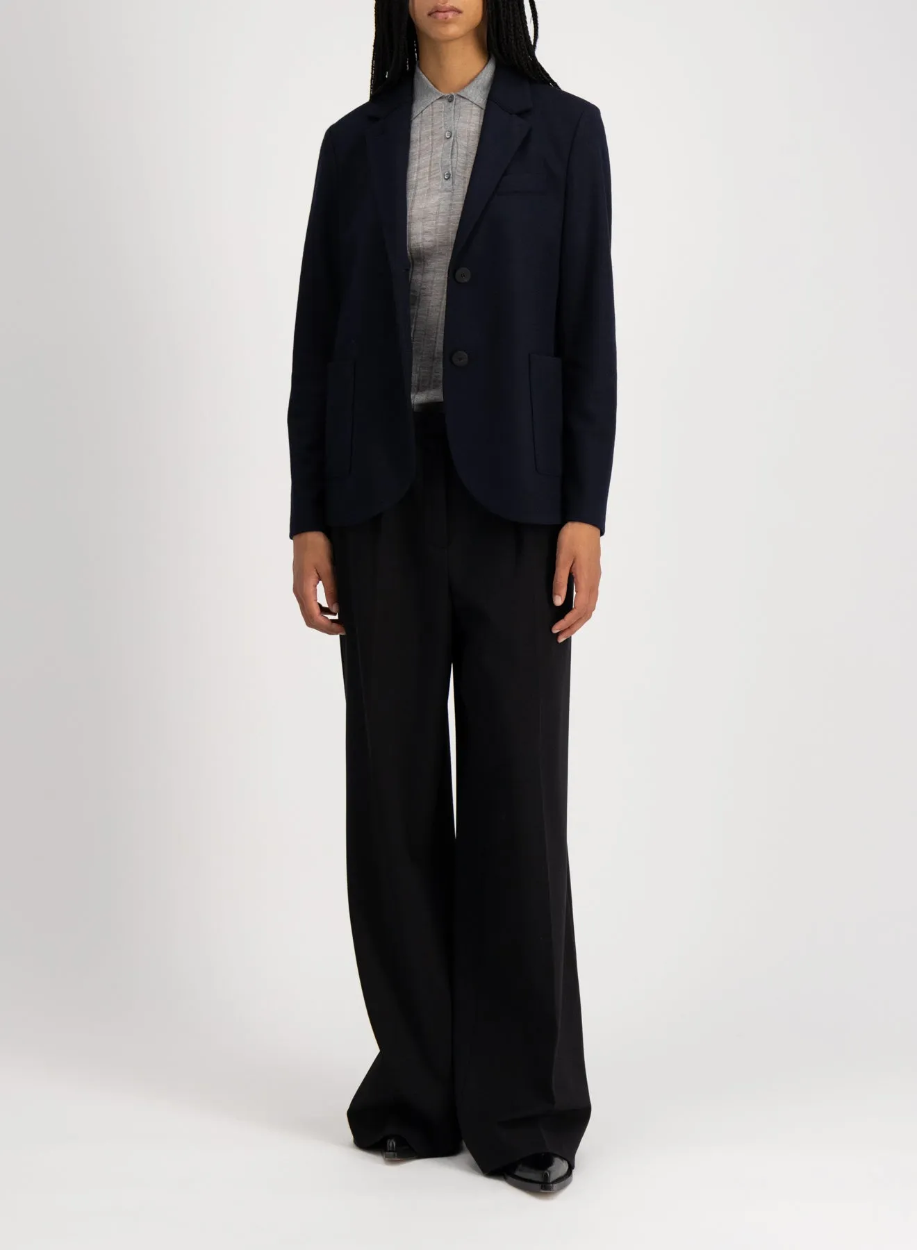 Stand up collar blazer in superfine merino sold by Harris Wharf London product image thumbnail 5