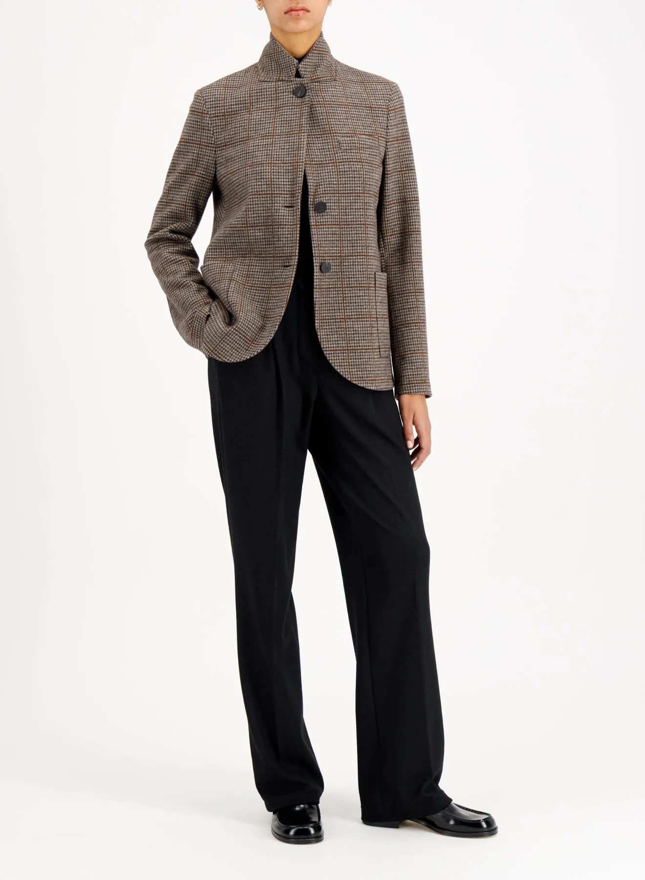 Stand up collar blazer crafted with Loro Piana fabric sold by Harris Wharf London product image thumbnail 2