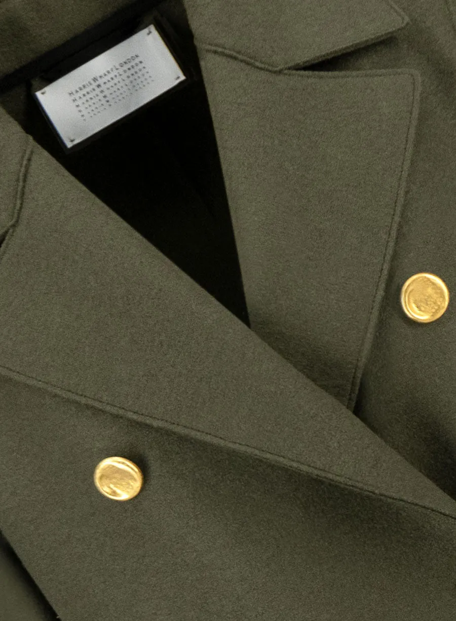 Military coat in pressed wool sold by Harris Wharf London product image thumbnail 5