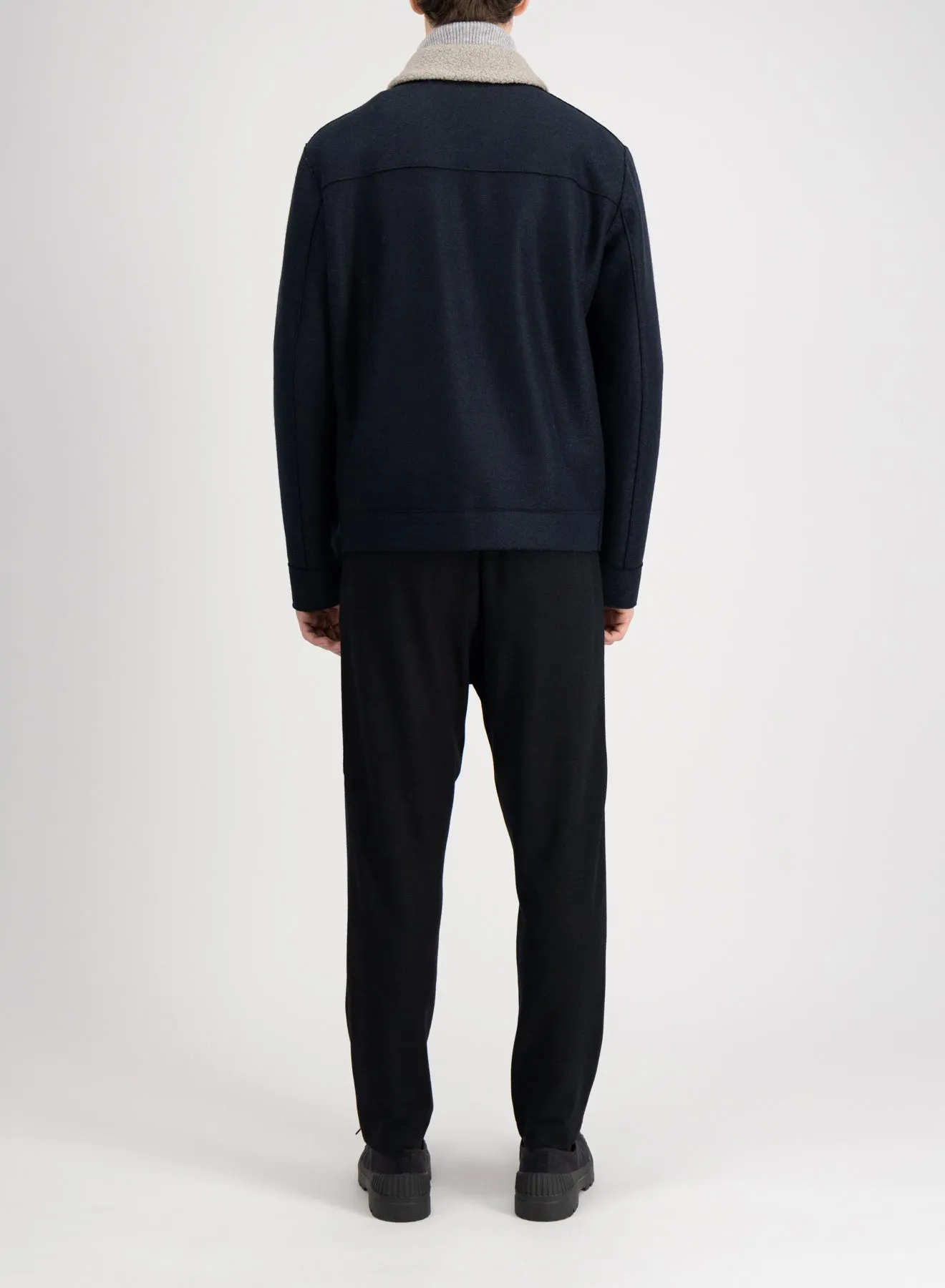 Golf jacket pressed wool and bouclè sold by Harris Wharf London product image thumbnail 4