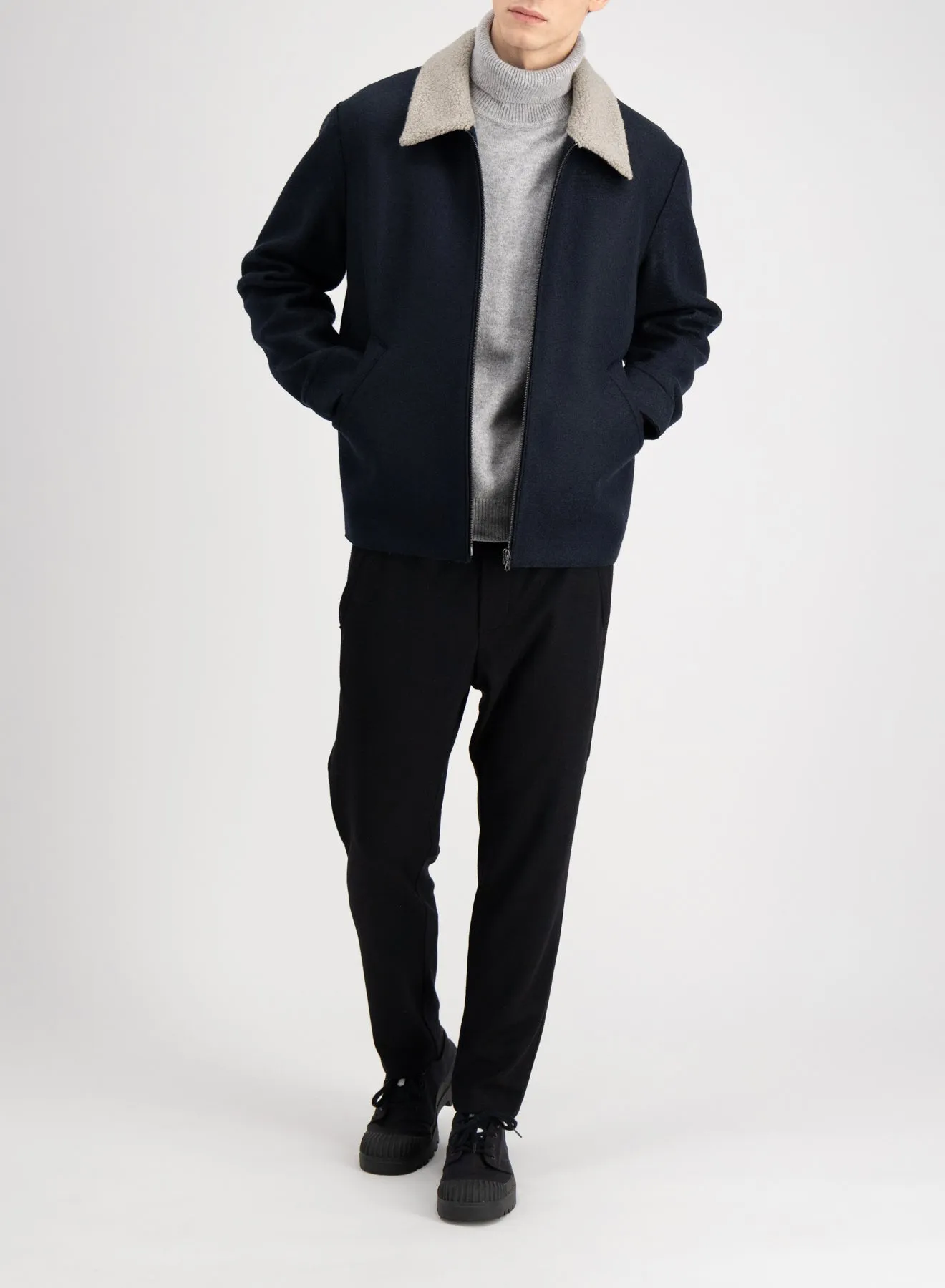Golf jacket pressed wool and bouclè sold by Harris Wharf London product image thumbnail 5