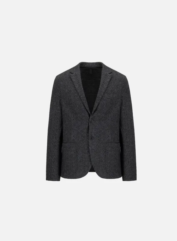 Blazer in donegal herringbone made by Harris Wharf London