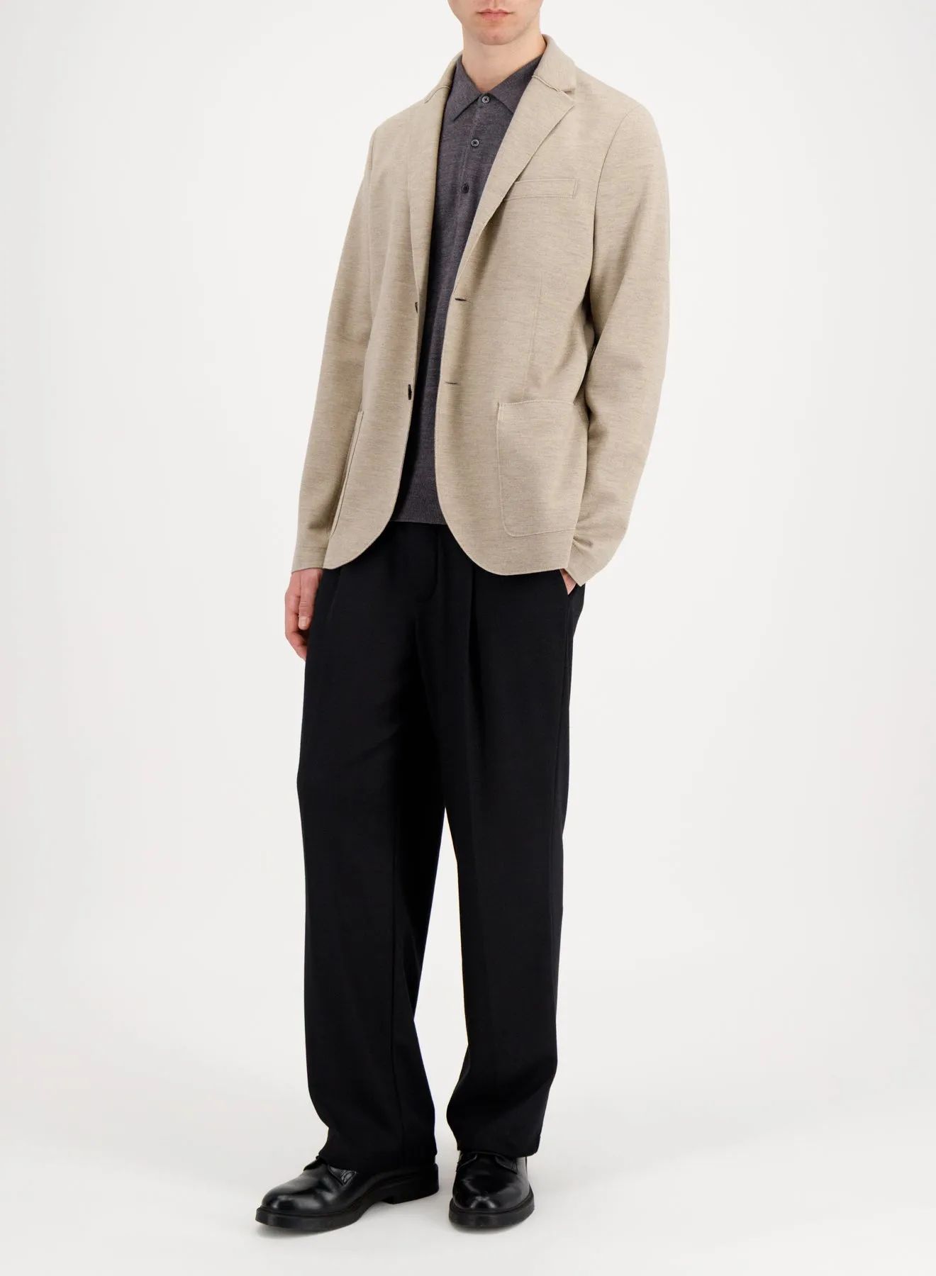 Blazer in superfine merino sold by Harris Wharf London product image thumbnail 2