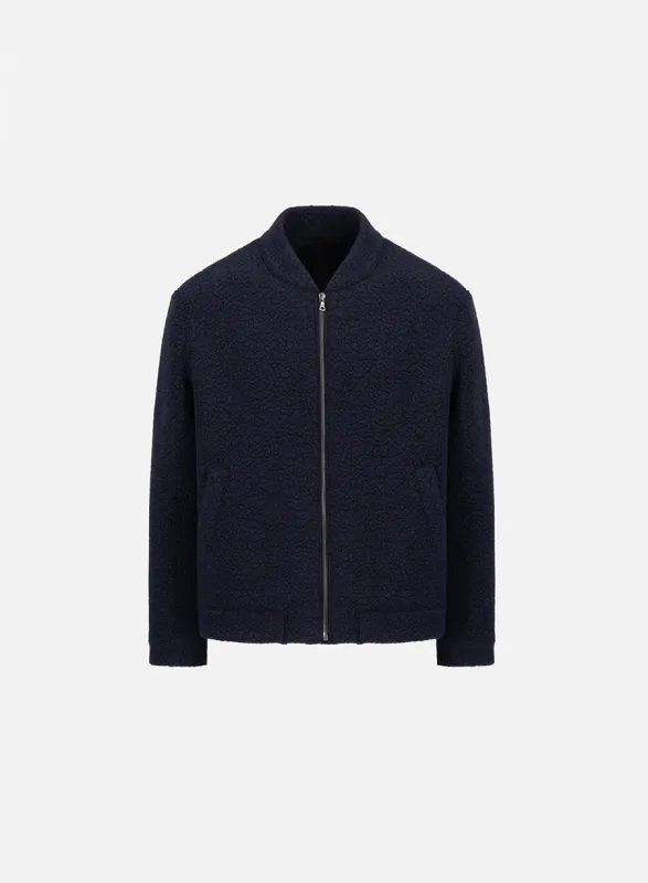 Bomber jacket in bouclé made by Harris Wharf London