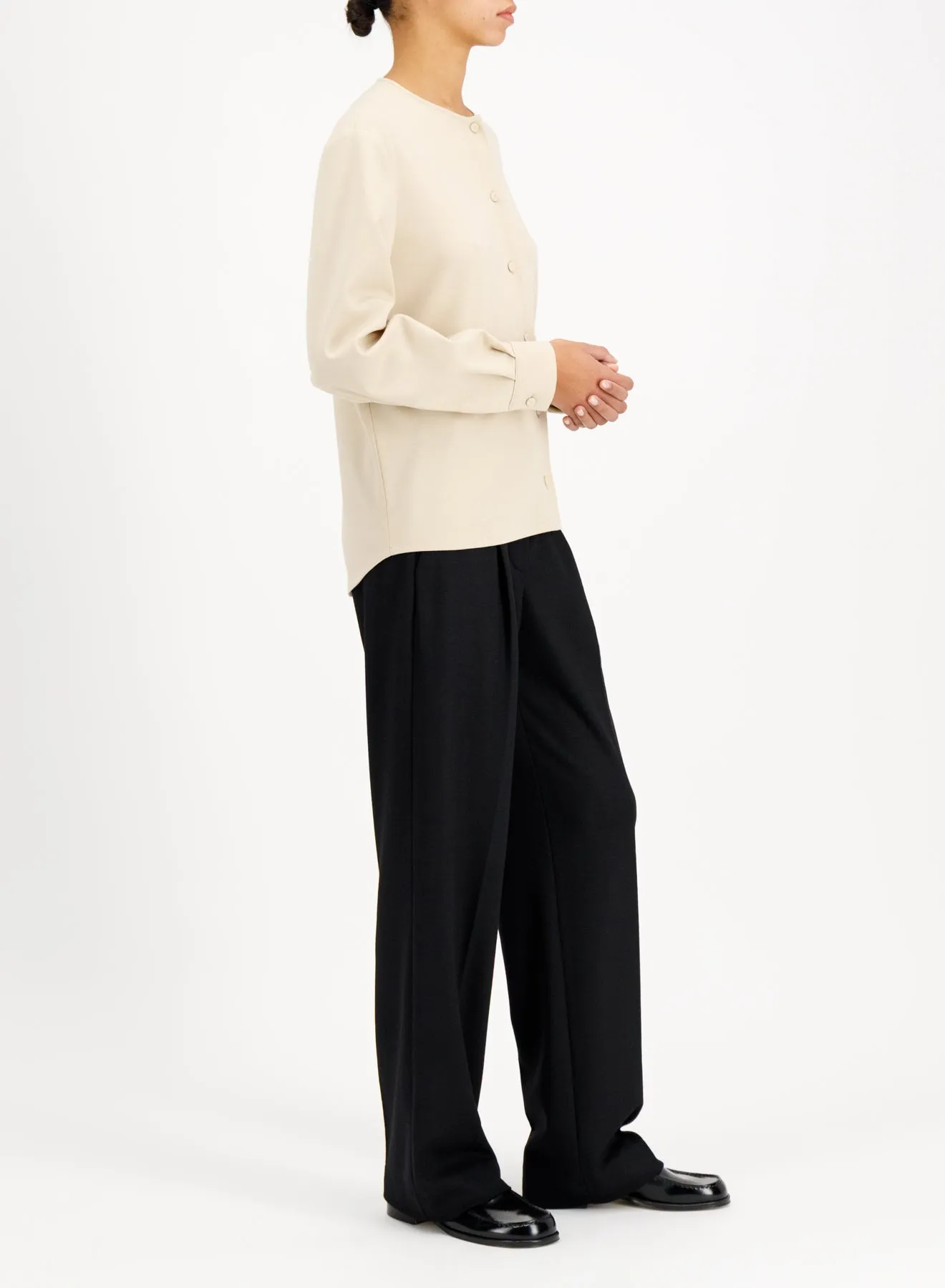 Shirt in superfine merino sold by Harris Wharf London product image thumbnail 2