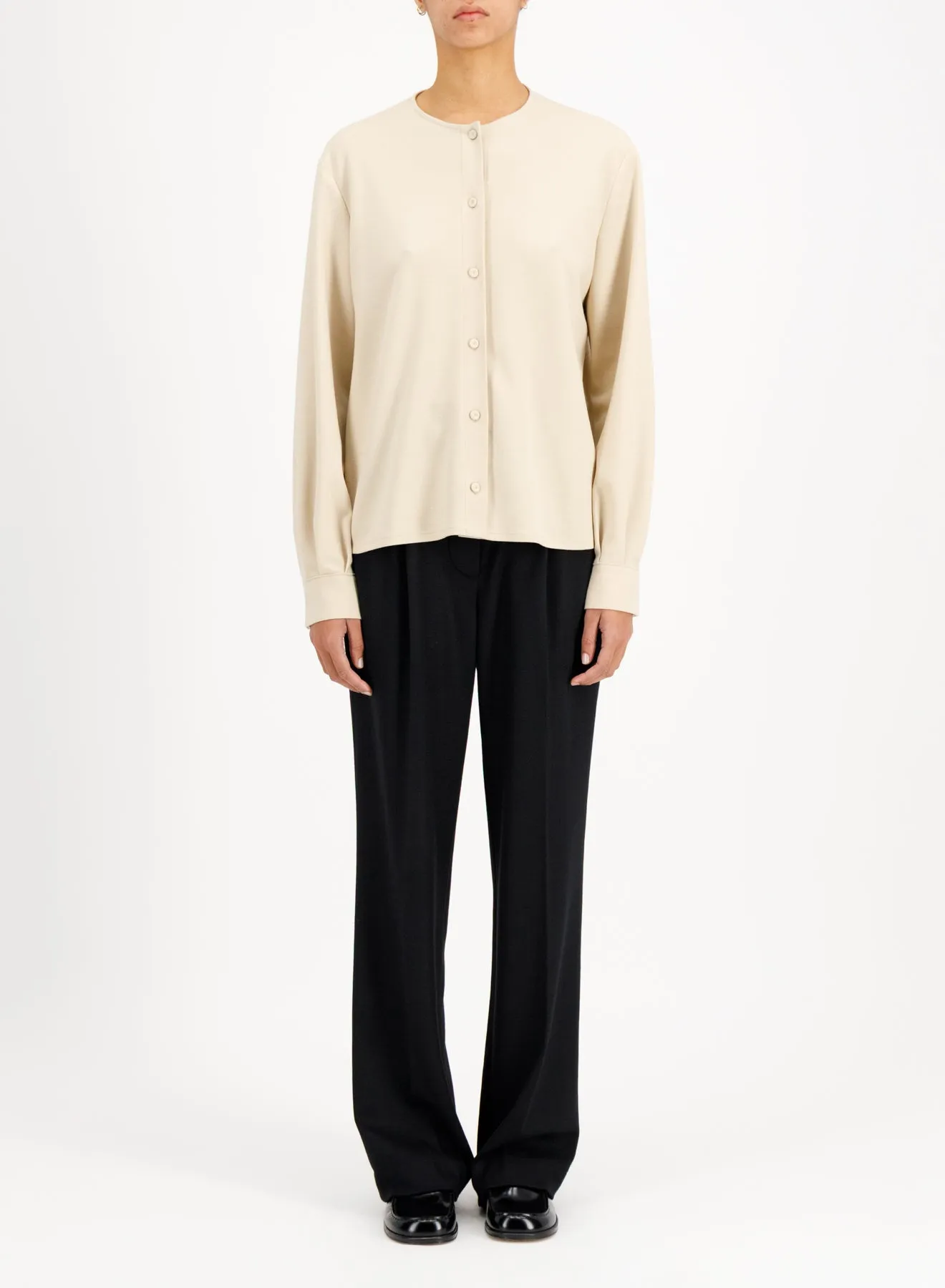 Shirt in superfine merino sold by Harris Wharf London product image thumbnail 3