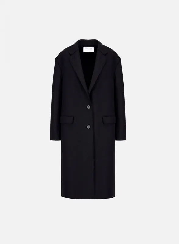 Chester coat in pressed wool made by Harris Wharf London