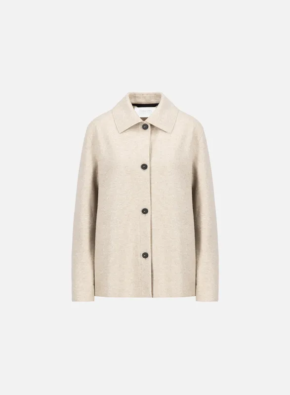 Cashmere Flannel Chore Jacket Crafted from Loro Piana Fabric made by Harris Wharf London