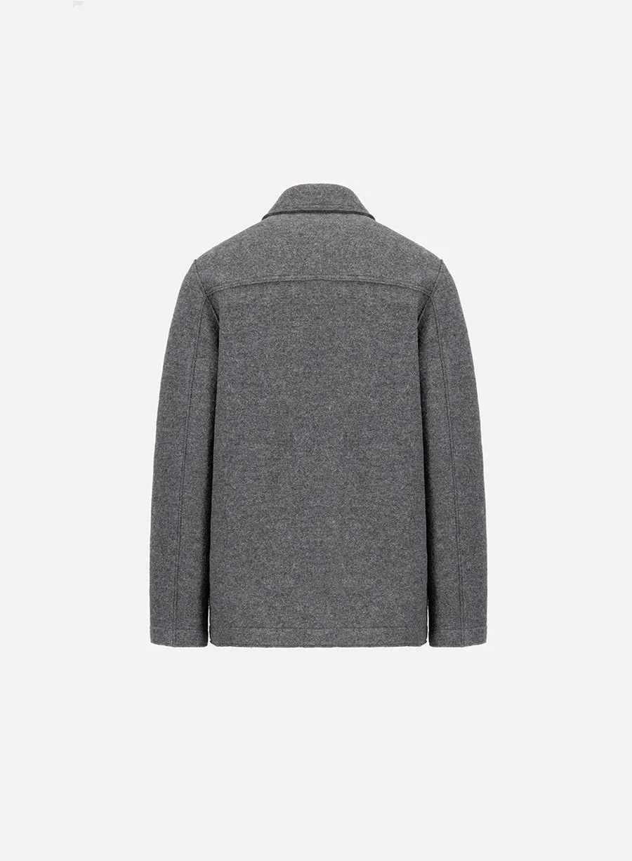 Utility jacket in boiled wool sold by Harris Wharf London product image thumbnail 5