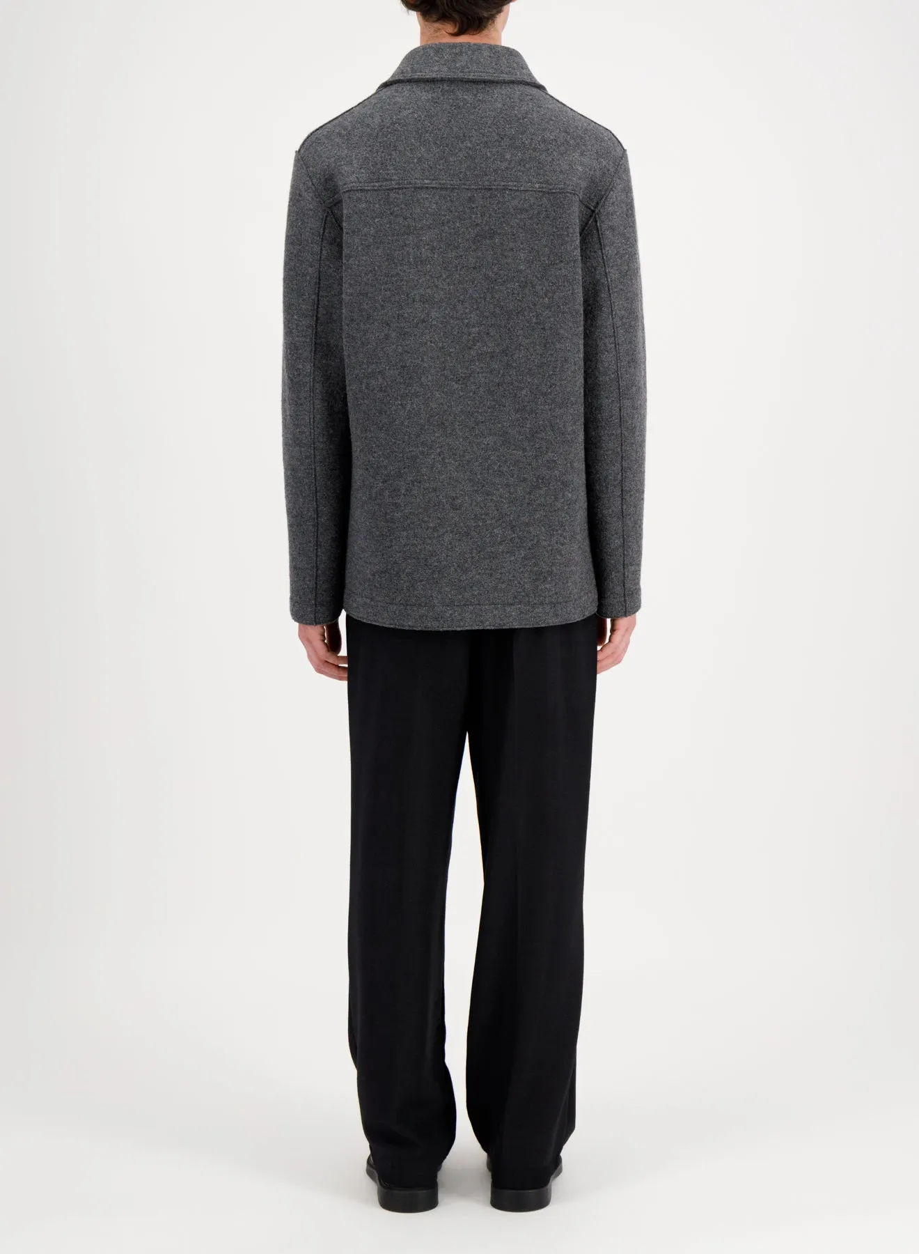 Utility jacket in boiled wool sold by Harris Wharf London product image thumbnail 4