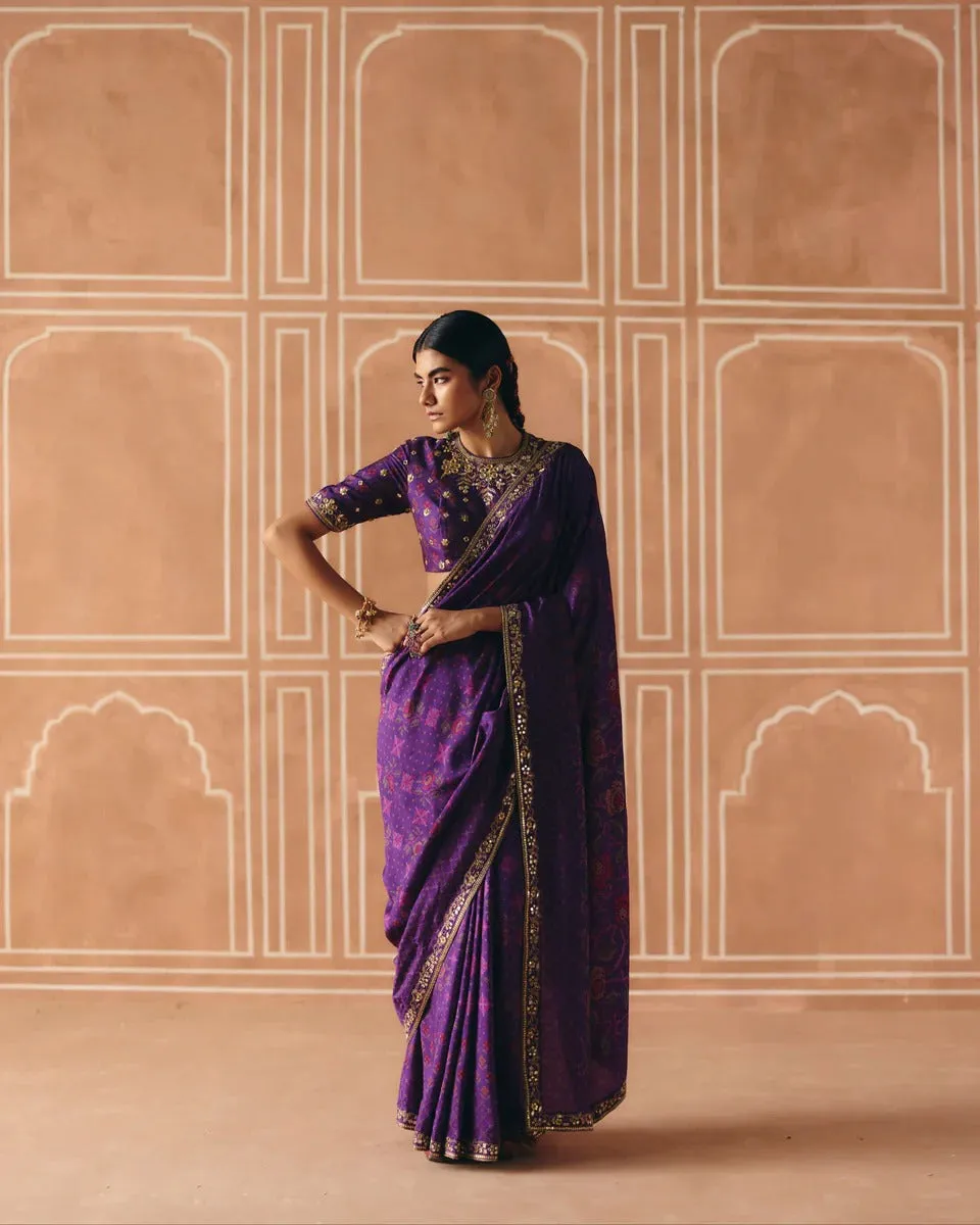 Imperial Violet Saree sold by Market