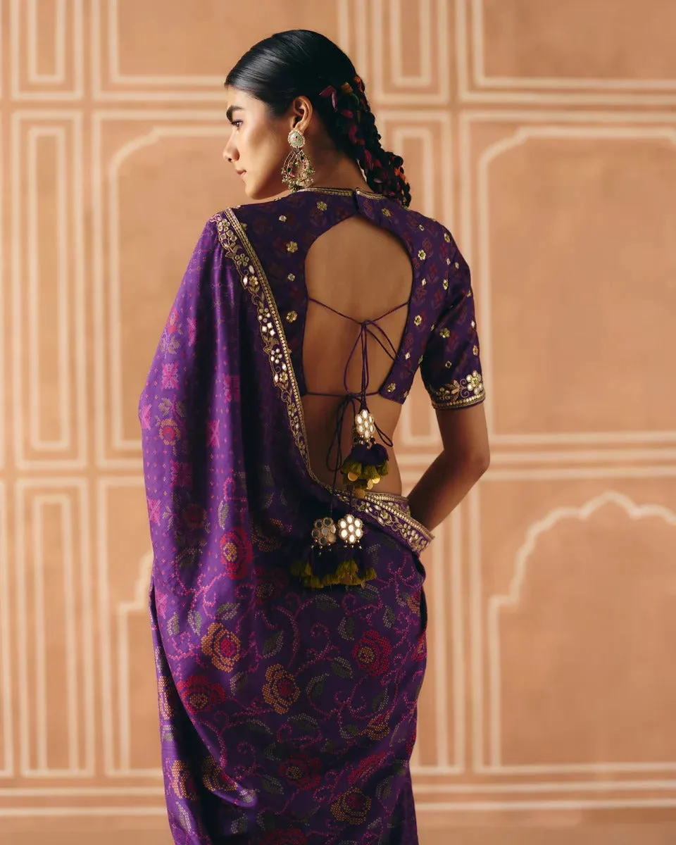 Imperial Violet Saree sold by Market product image thumbnail 2