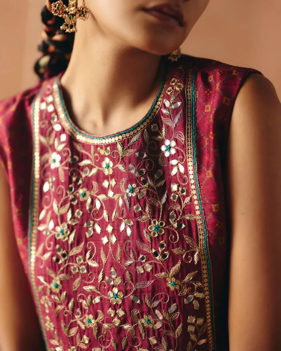 Berry Plum Cropped Lehenga sold by Market product image thumbnail 3