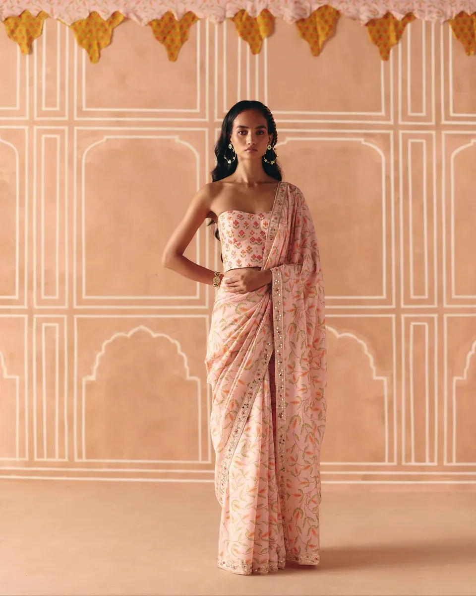 Blush Pink Saree + Corset sold by Market