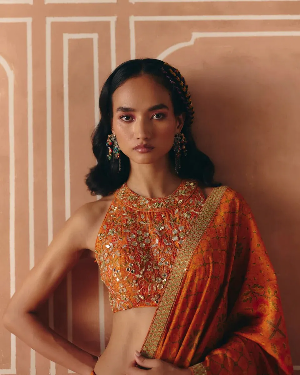 Burnt Orange Saree sold by Market product image thumbnail 2