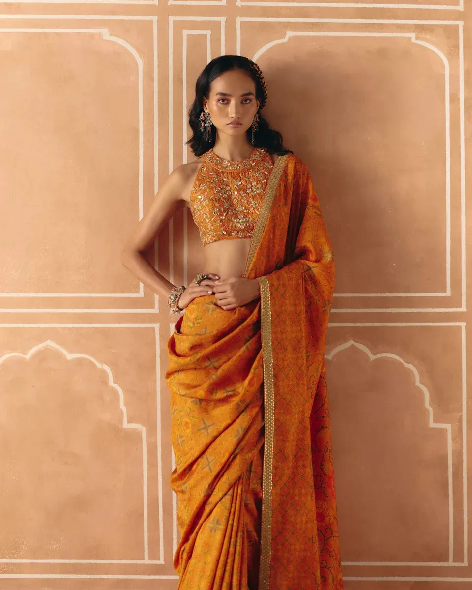 Burnt Orange Saree sold by Market product image thumbnail 3