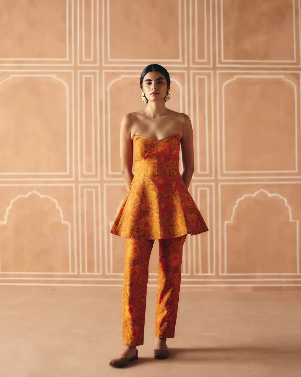 Burnt Orange Peplum Co-ord sold by Market
