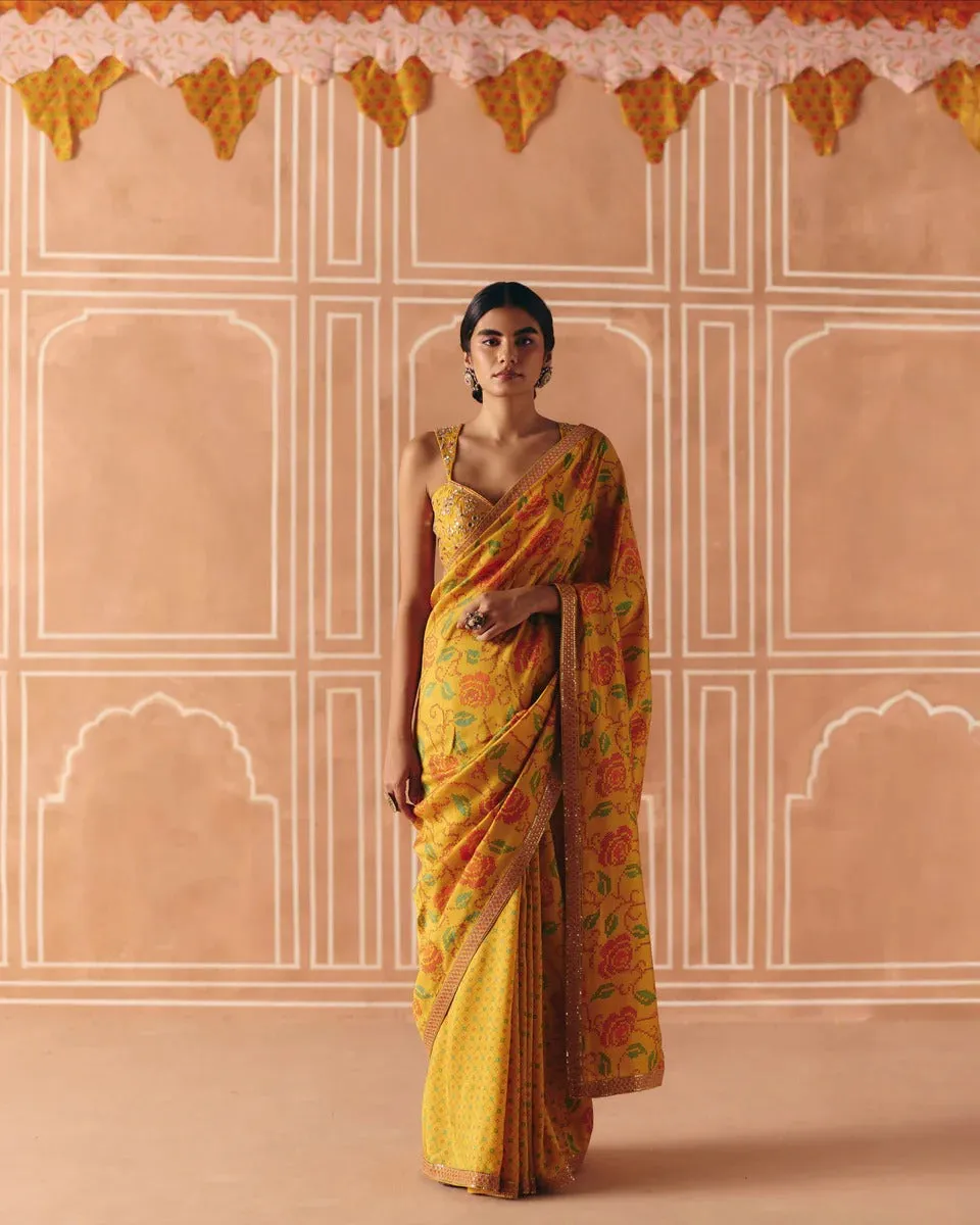 Marigold Saree sold by Market