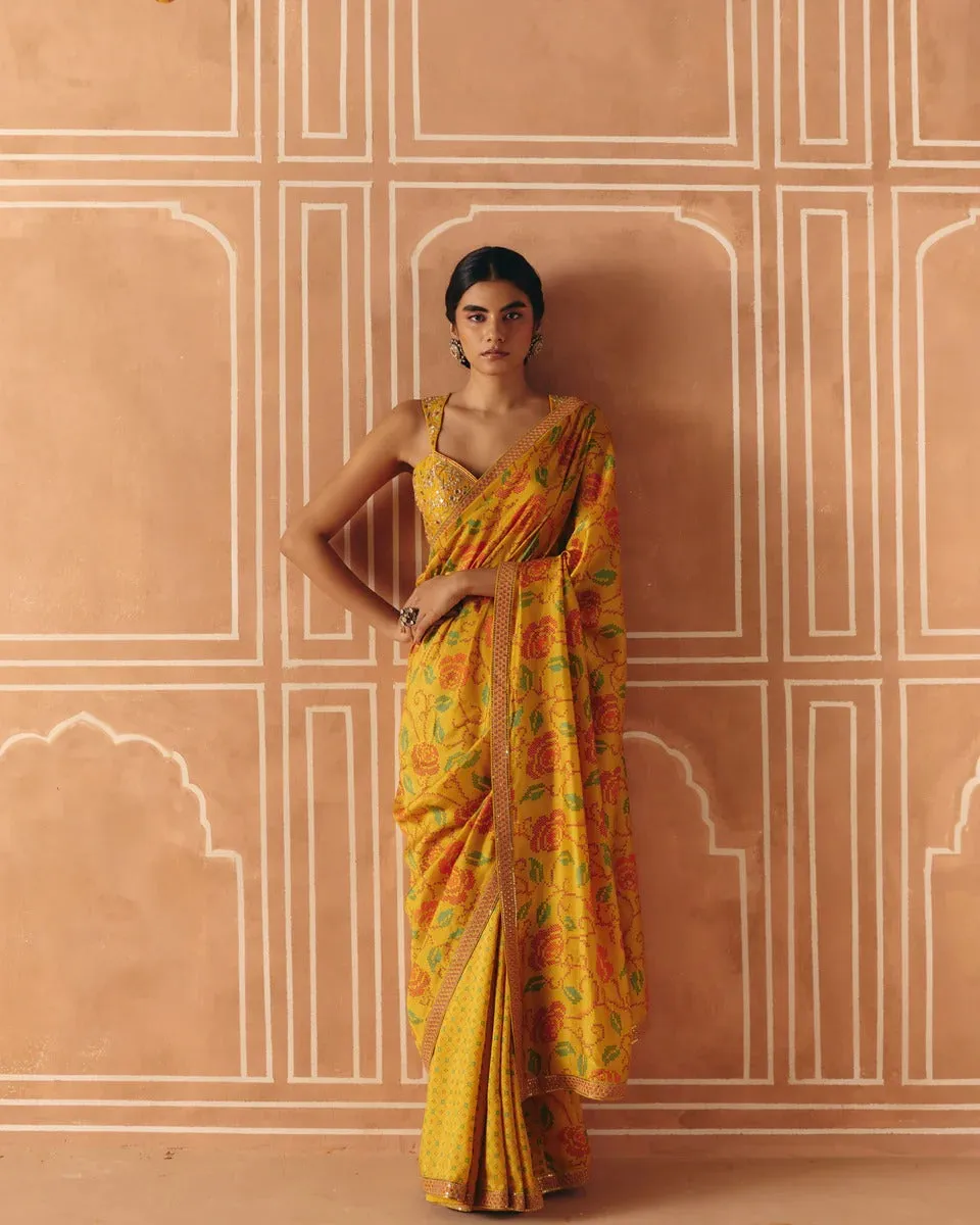 Marigold Saree sold by Market product image thumbnail 3