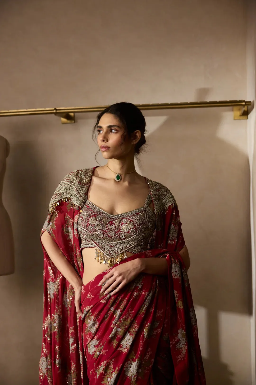 Nova Cape Saree Set sold by Market product image thumbnail 3