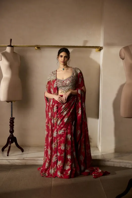 Nova Cape Saree Set sold by Market