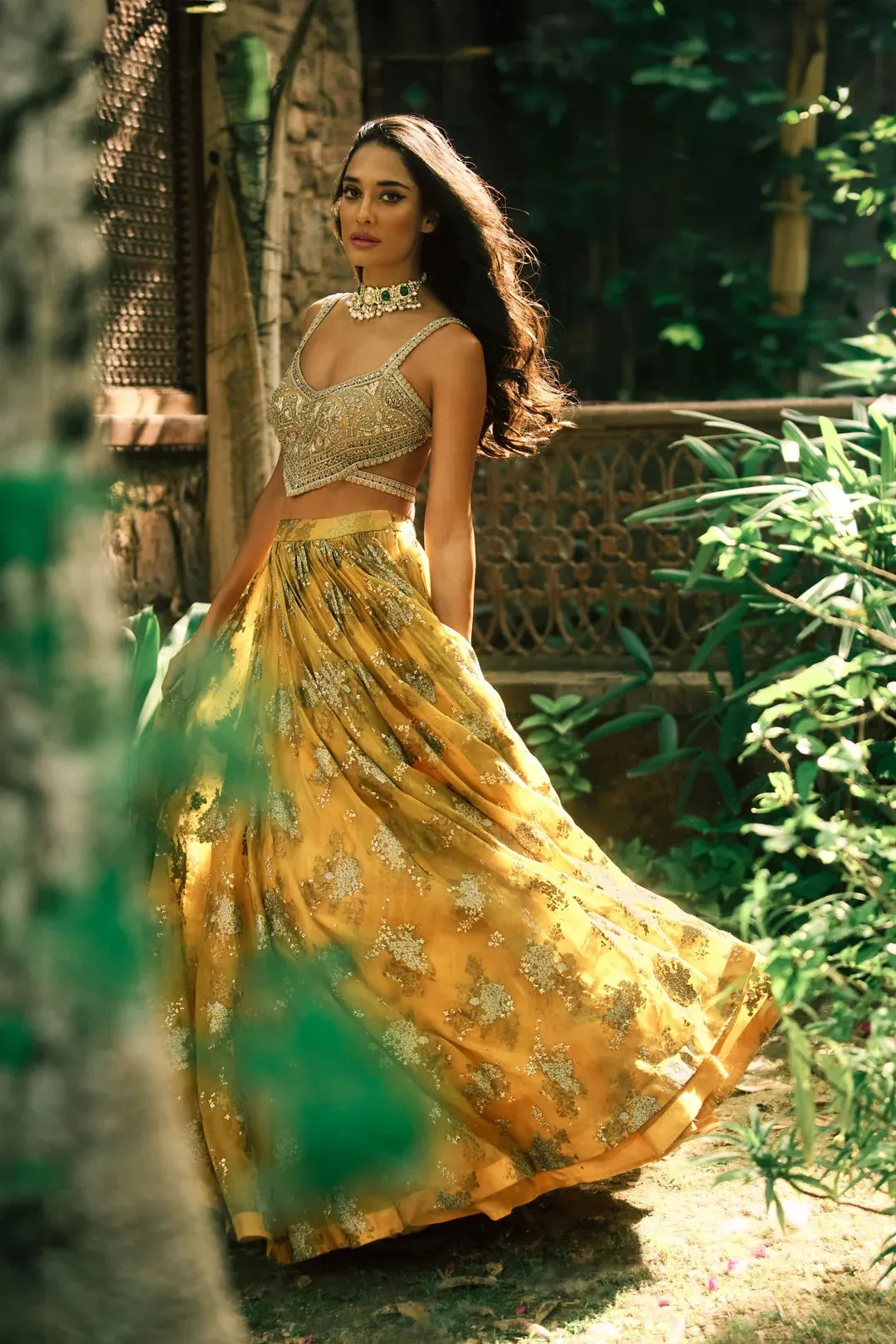 Mustard Lisa Sylvia Lehenga sold by Market