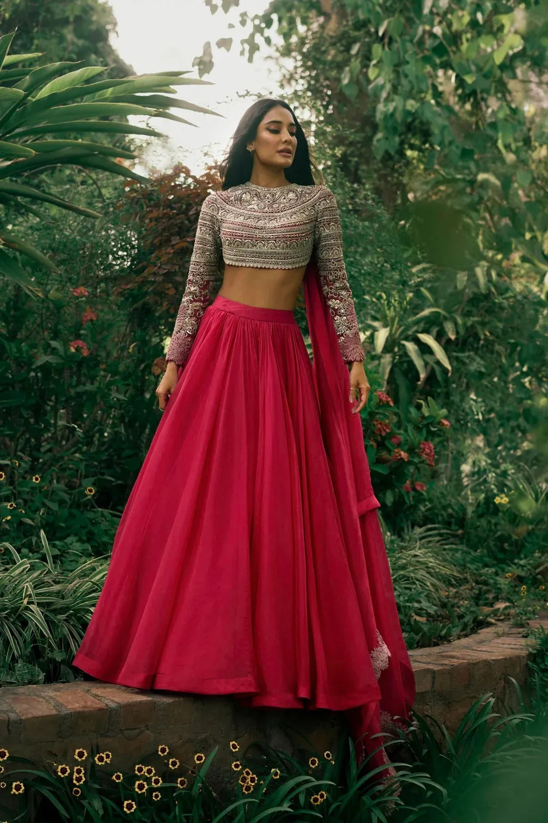 Deep Pink Lisa Lehenga sold by Market