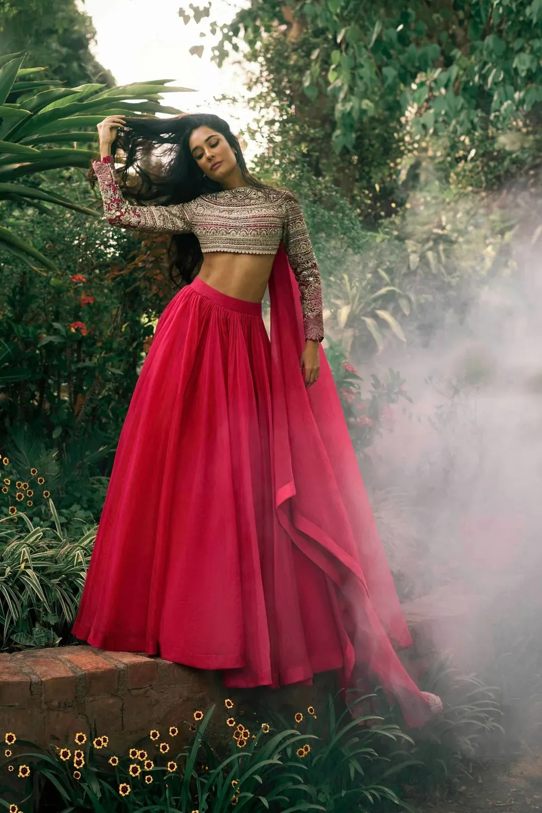 Deep Pink Lisa Lehenga sold by Market product image thumbnail 3