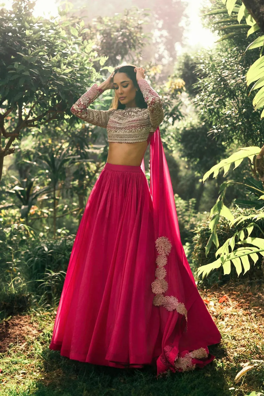 Deep Pink Lisa Lehenga sold by Market product image thumbnail 5