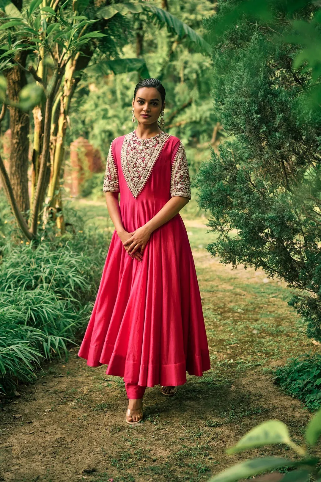 Farasha Pink Anarkali sold by Market